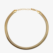 Collier serpent doré en acier inoxydable